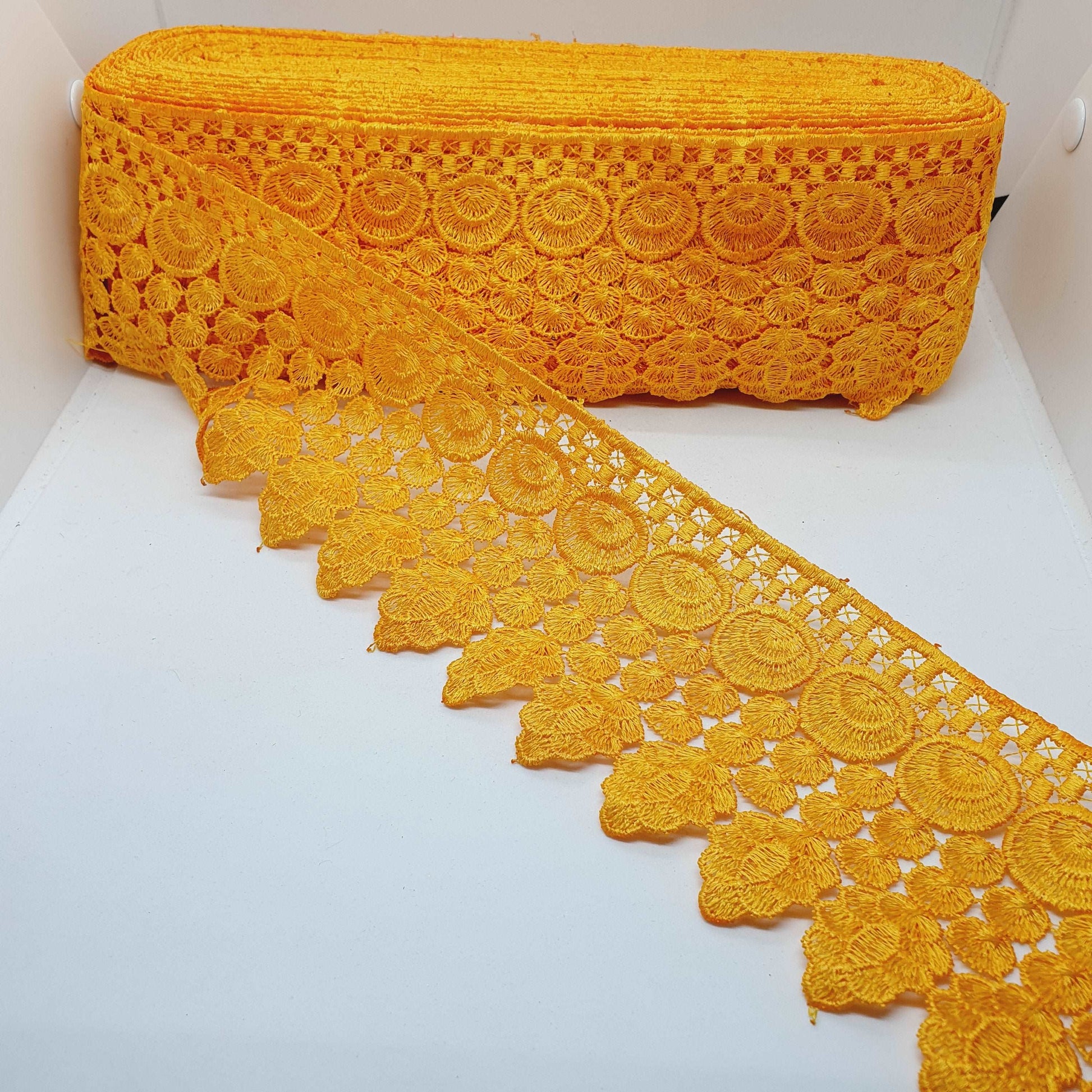 1m 9cm sunflower yellow guipure venise embroidered lace trim