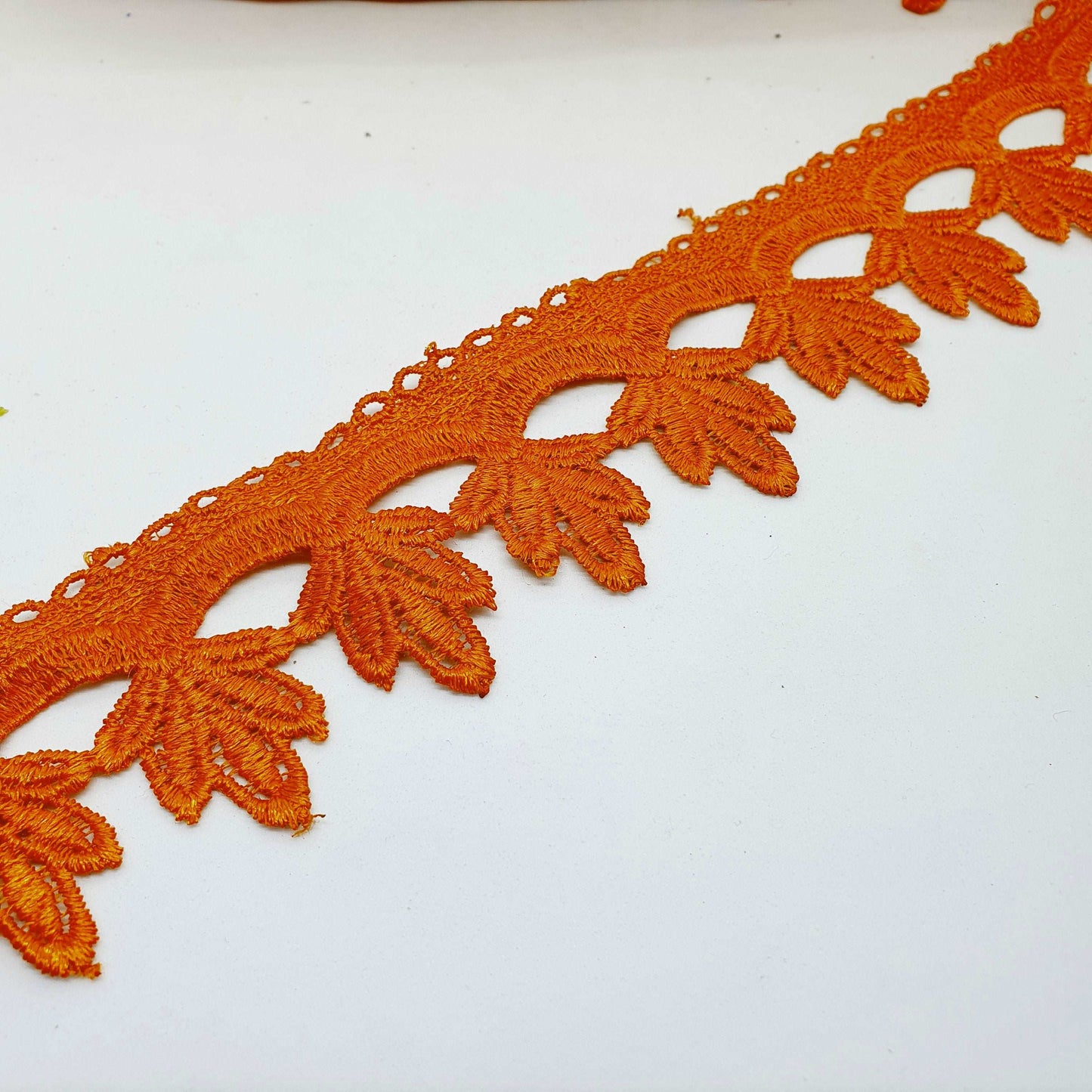 1m 5cm orange guipure venise embroidered lace trim