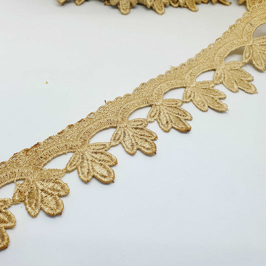 1m 5cm beige gold guipure venise embroidered lace trim