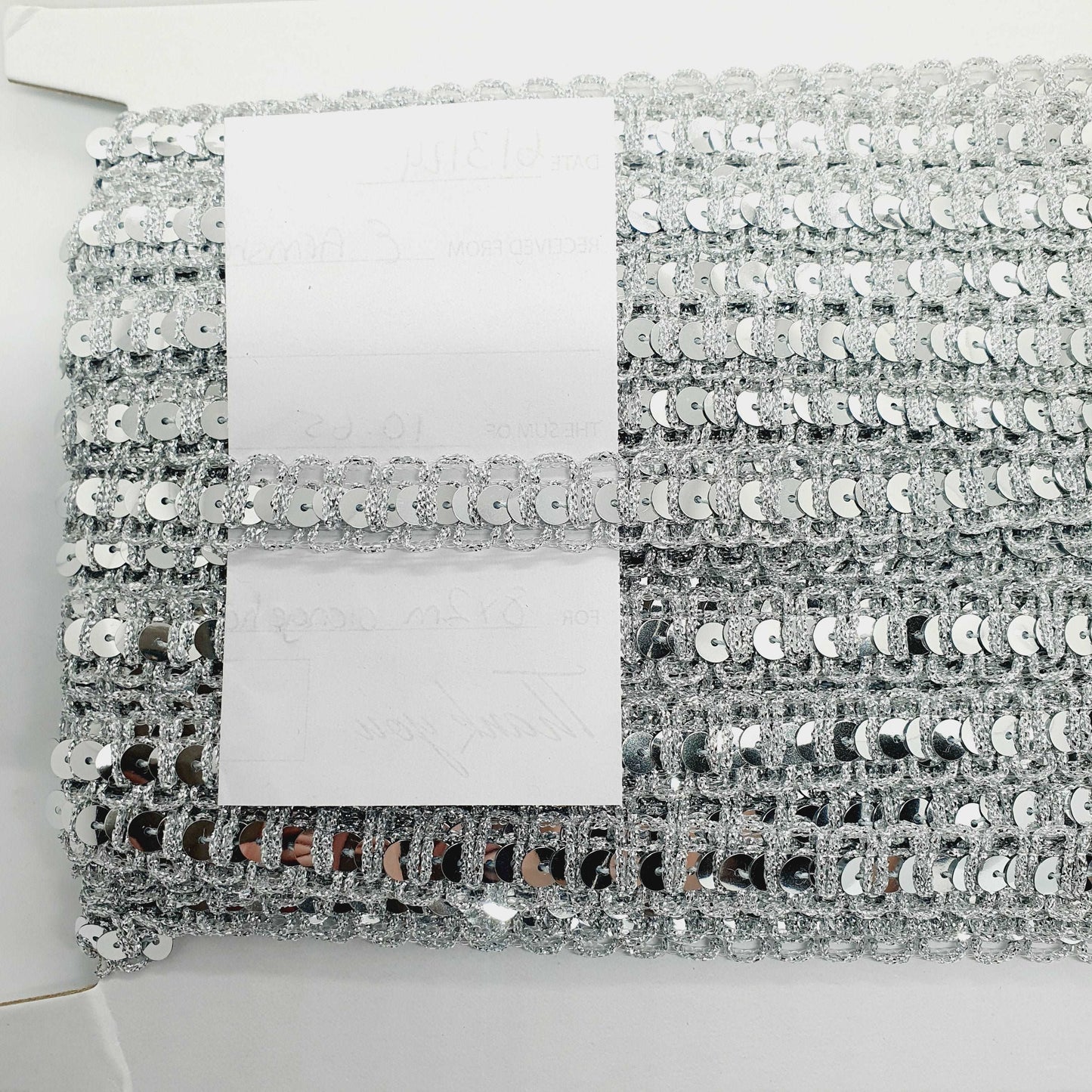 1m silver sequin braid trimming net ribbon 22mm