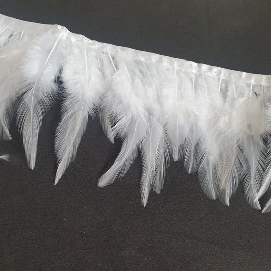 1m white rooster Feather Trim 8-11cm trimming fringe boa