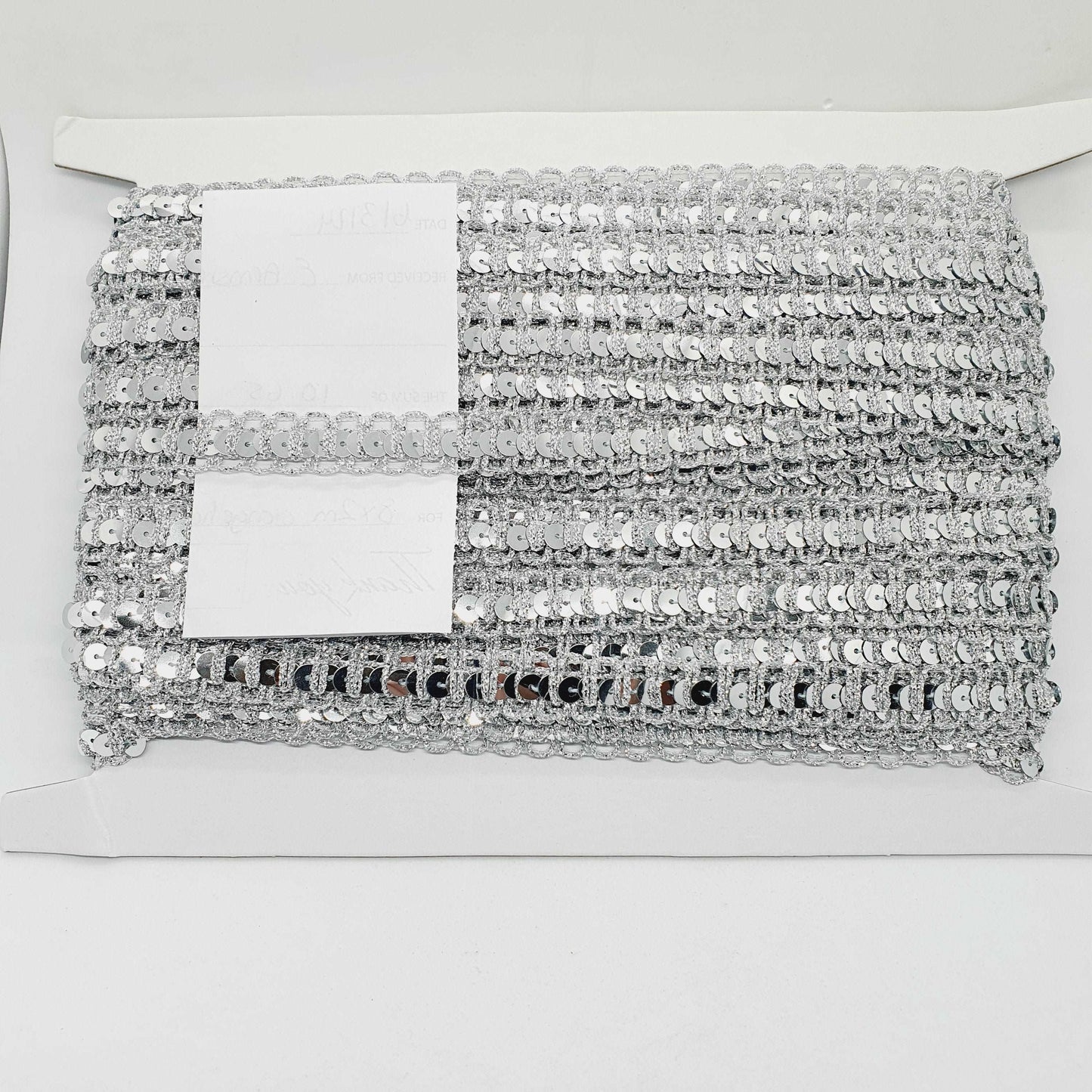 1m silver sequin braid trimming net ribbon 22mm