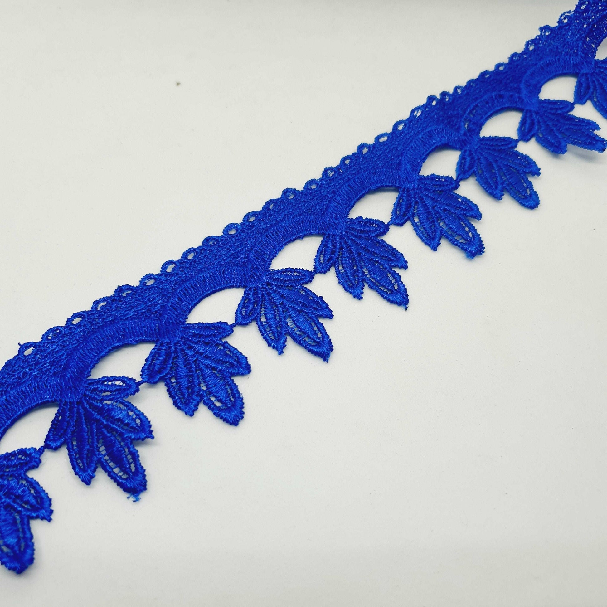 1m 5cm royal blue guipure venise embroidered lace trim