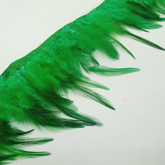 1m emerald green rooster Feather Trim 8-11cm trimming fringe boa