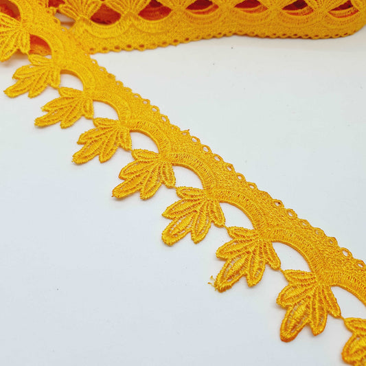 1m 5cm sunflower yellow guipure venise embroidered lace trim