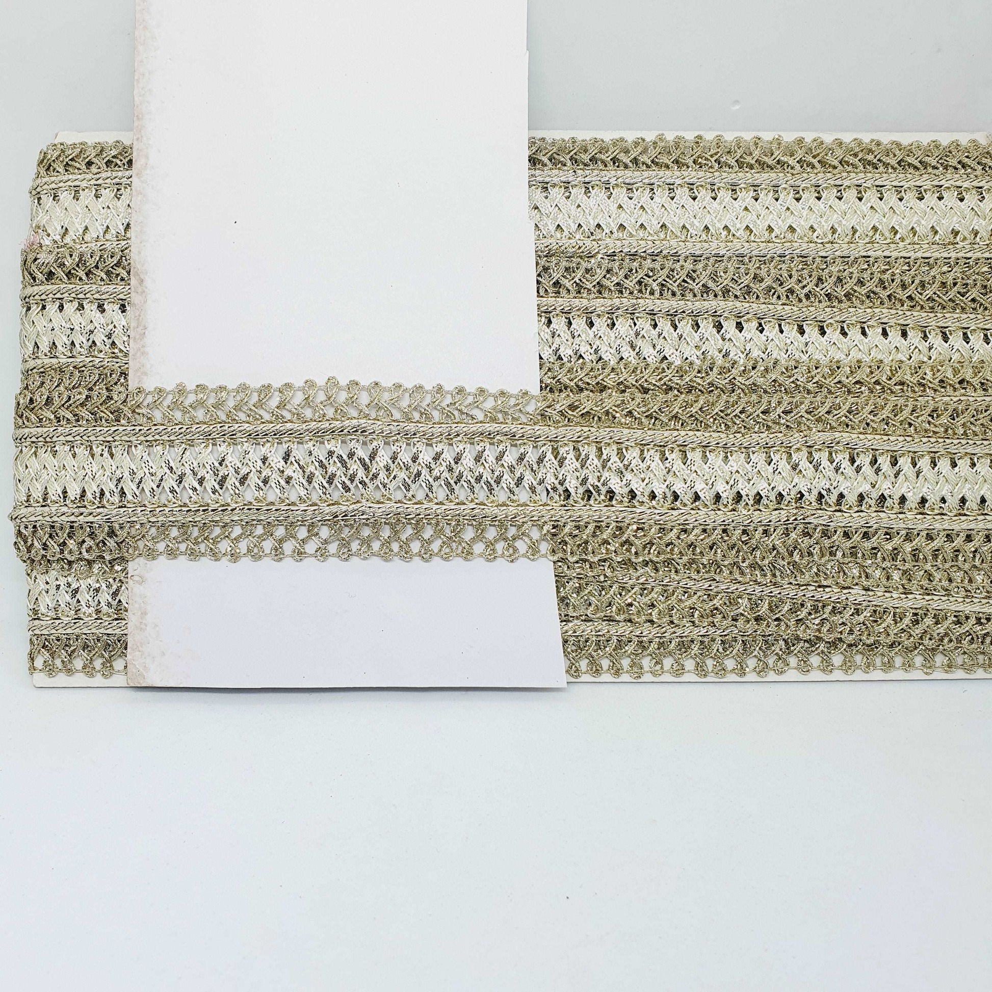 4.5cm metallic light gold looped edge Braid trimming ribbon embellishment