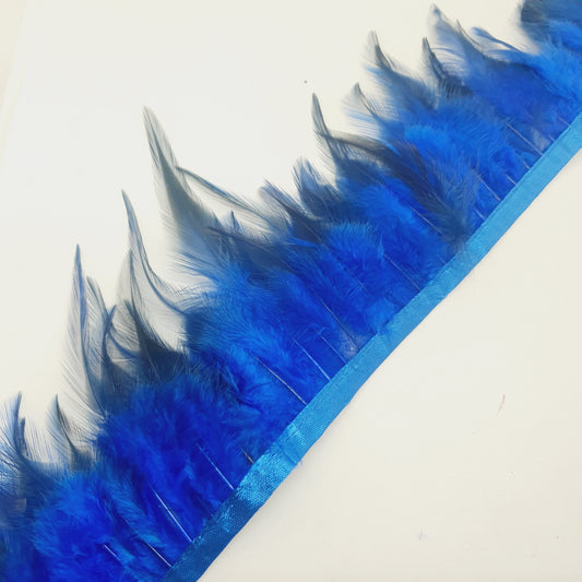 1m royal blue rooster Feather Trim 8-11cm trimming fringe boa