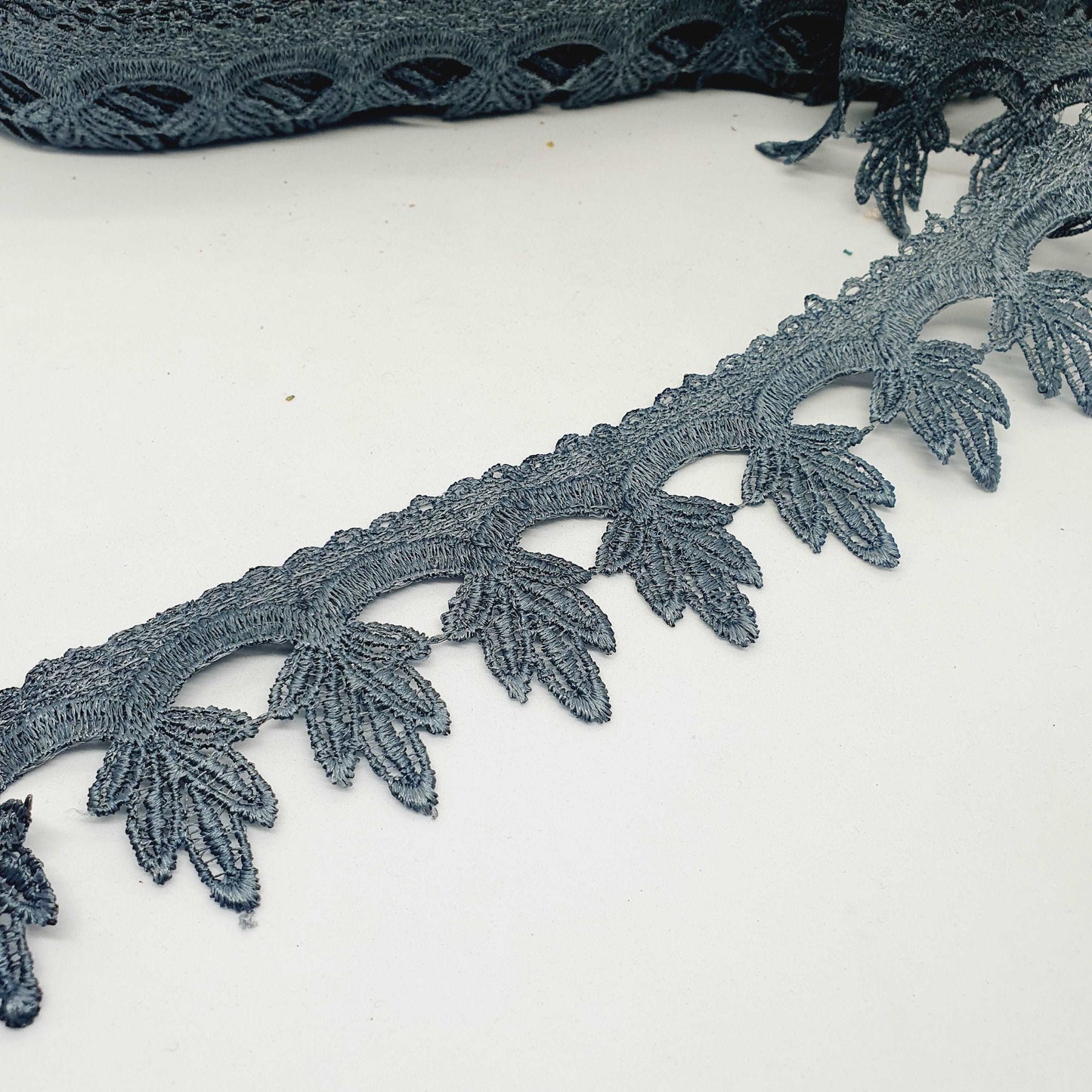 1m 5cm grey guipure venise embroidered lace trim