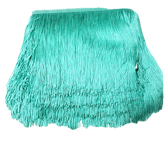 15cm drop sea foam mint green silk fringe fringing