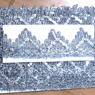 40mm metallic silver hologram sequin looped edge braid trimming