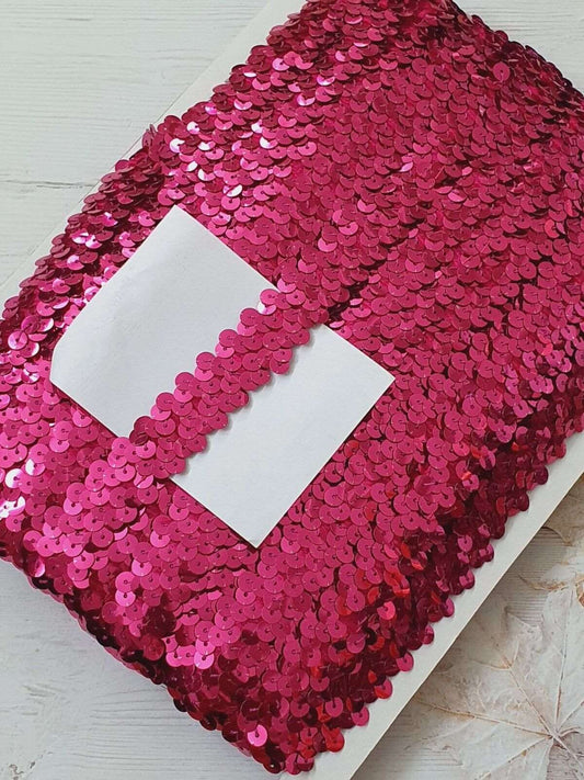 1m pink elastic sequin Stretch Elasticated 2cm Trim