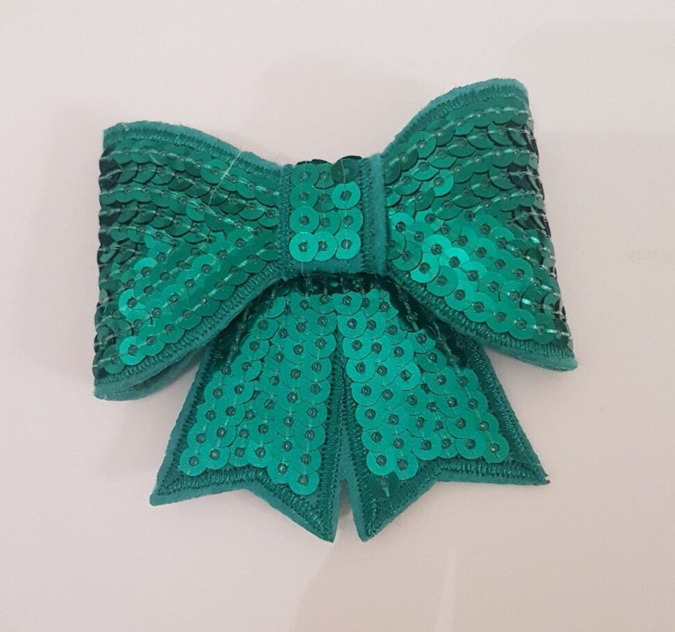 Teal Green 3D bow hotfix iron on applique