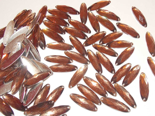 10x 28mm topaz acrylic sew on rhinestone gem oval