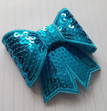 Turquoise Blue 3D bow hotfix iron on applique