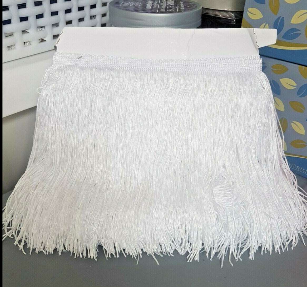 15cm drop white silk fringe fringing