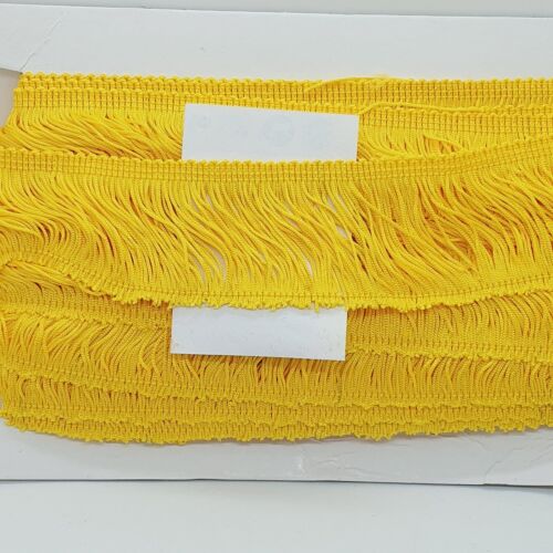 1m x 5cm drop yellow silk fringe fringing