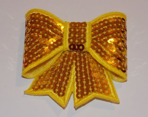 Yellow 3D bow hotfix iron on applique